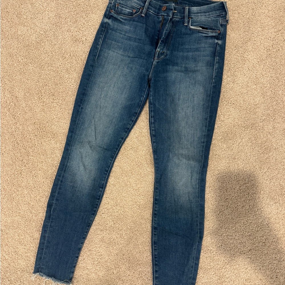 MOTHER Dark Blue Skinny Jeans